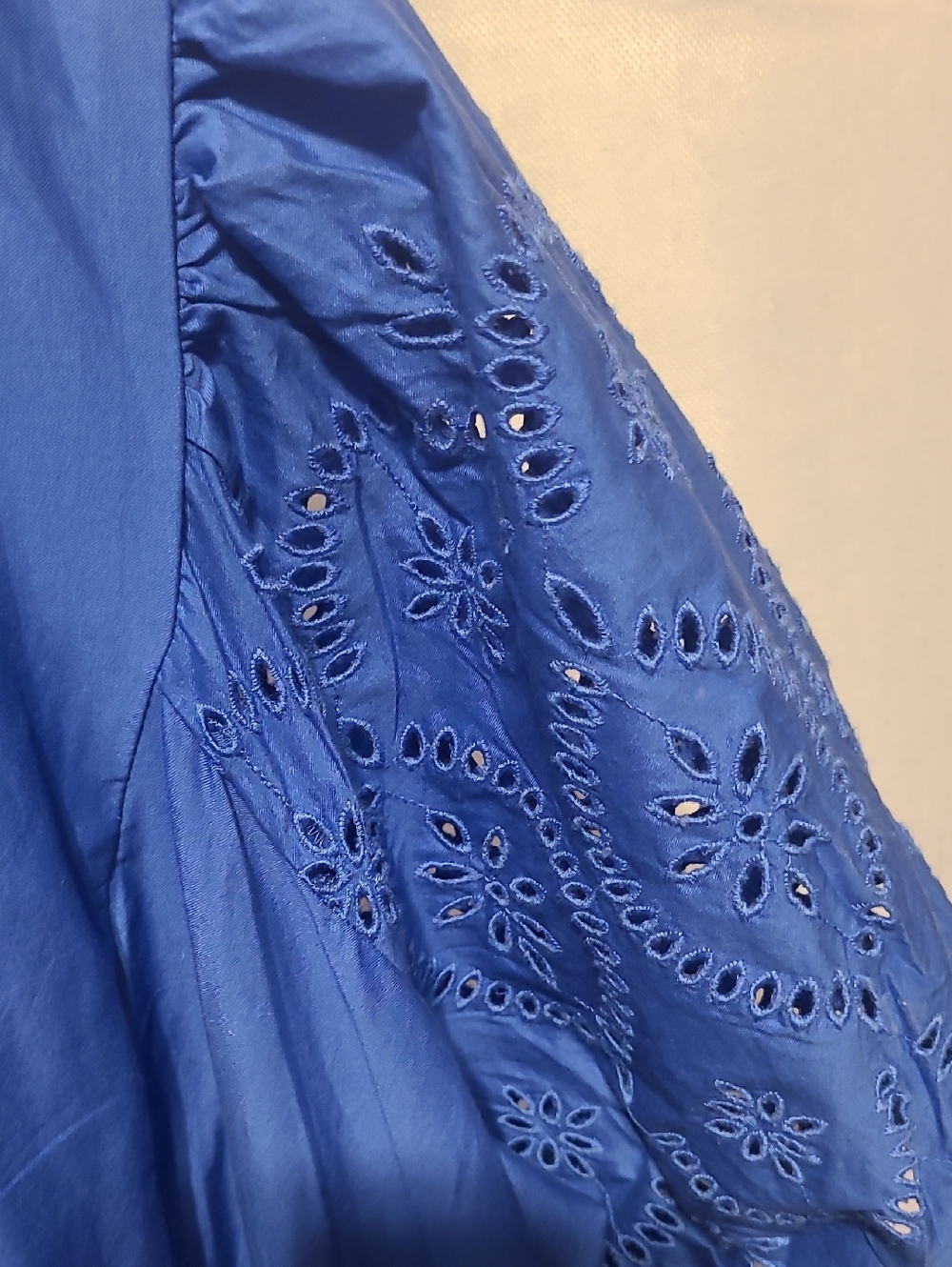 Old Navy Womens V-Neck Eyelet Mini Boho Blue Dress Size Large Nwt - Picture 4 of 5